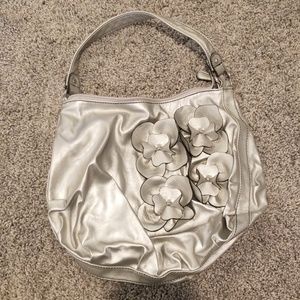 Silver floral shoulder handbag "the botanist"